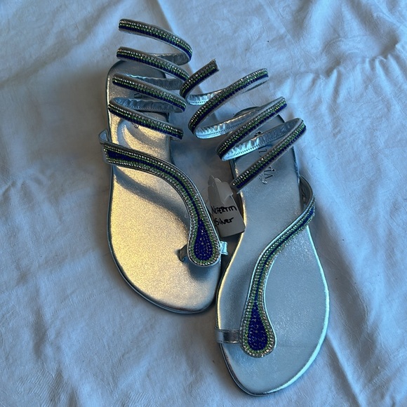 Patrizia Nefertiti -SL silver wrap around flats - Picture 2 of 10